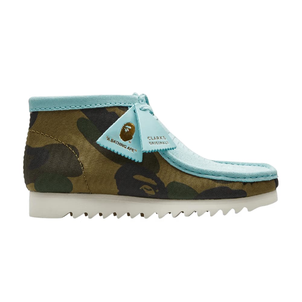 A Bathing Ape x Clarks Wallabee Light Blue Camo