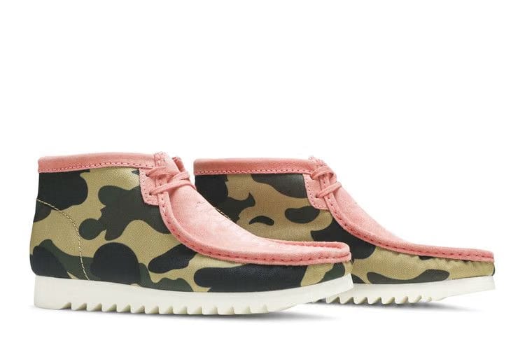 A Bathing Ape x Clarks Wallabee Coral Combi