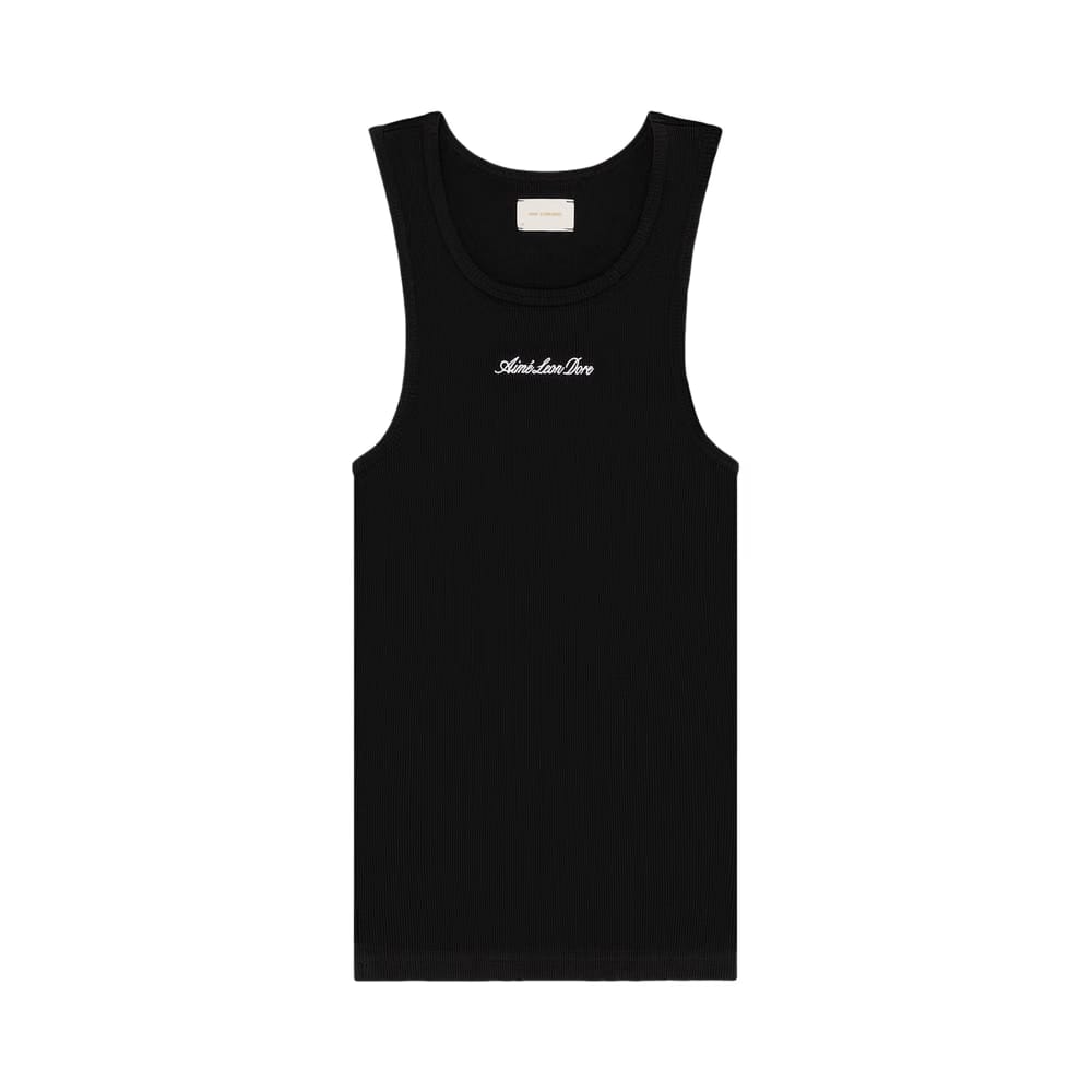 Aimé Leon Dore Embroidered Logo Tank Top Jet Black
