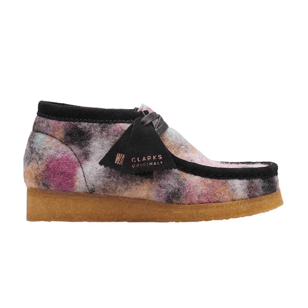 Clarks Wallabee Boot Black Wool Combination