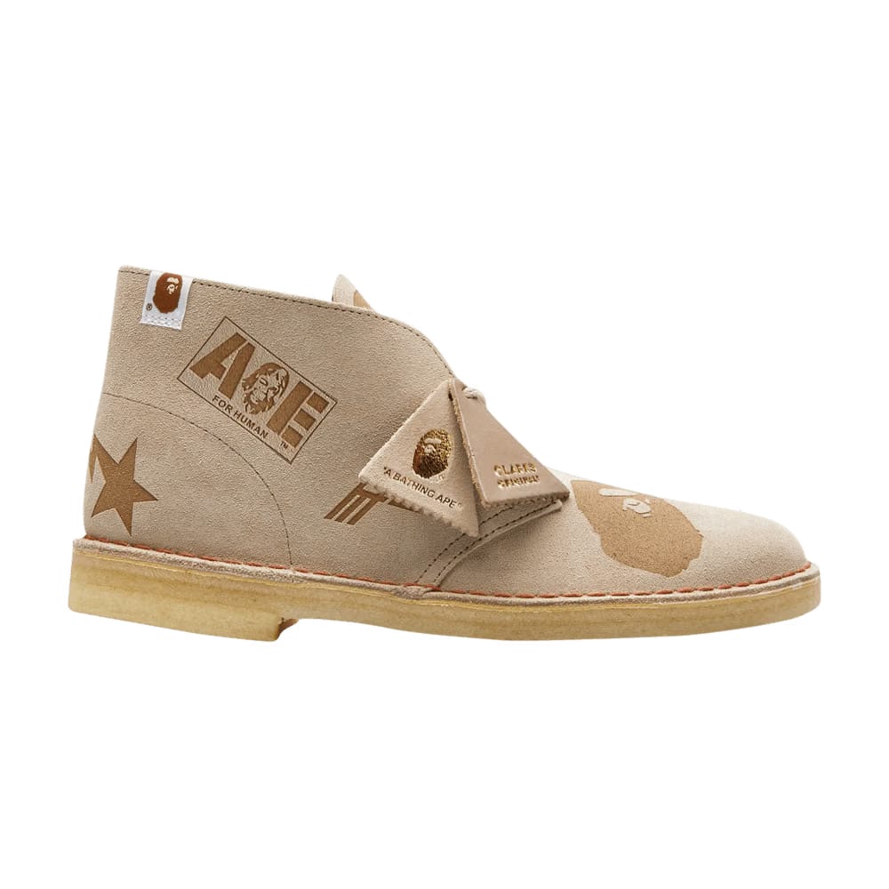 Clarks A Bathing Ape x Desert Boot Grey Embossed