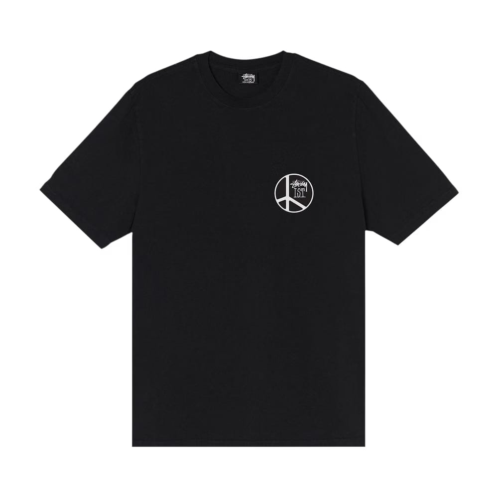 Stussy Peace Dot Pigment Dyed T-Shirt Black