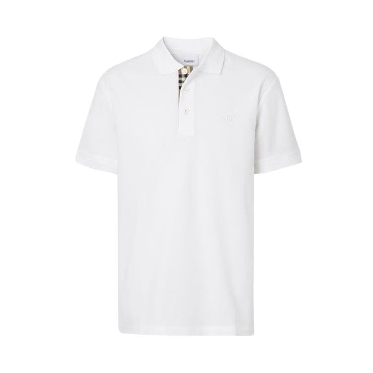 Burberry Monogram Motif Piqué Polo Shirt White