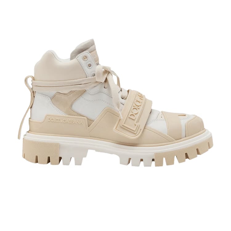 Dolce & Gabbana Wmns Mixed Material Trekking Boot 'Ivory'