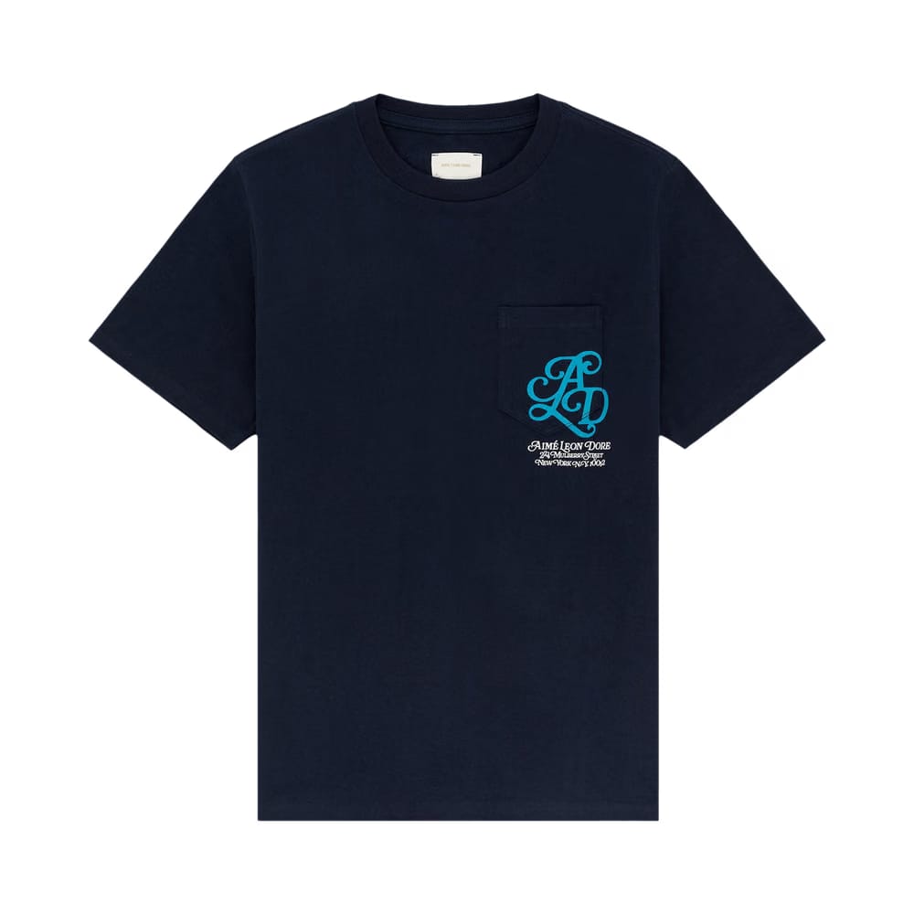 Aimé Leon Dore Monogram Pocket T-Shirt Navy Blazer