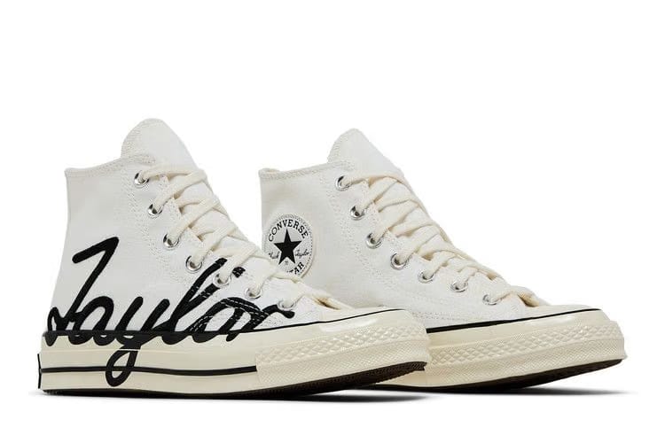 Converse Chuck 70 High Scripted Signature Print - White Egret