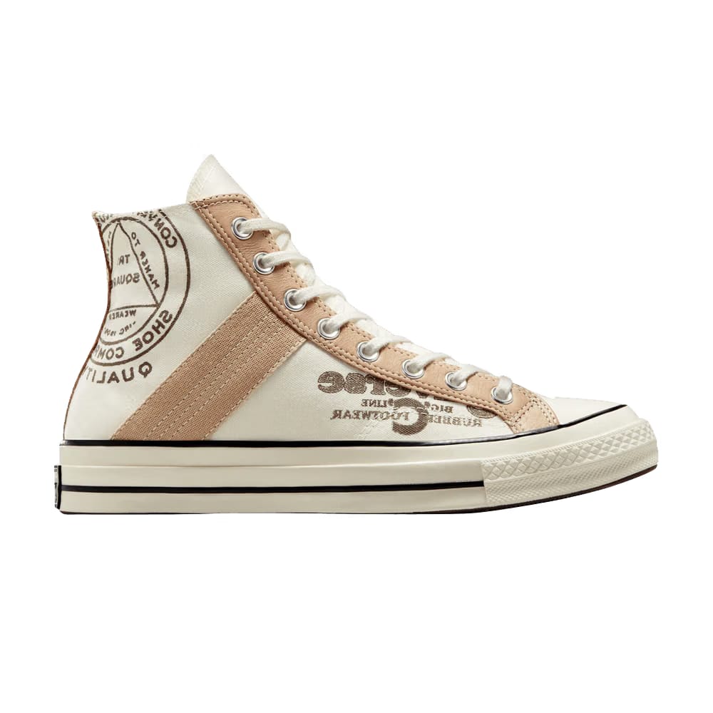 Converse Chuck 70 Leather Overlay High Egret Champagne Tan