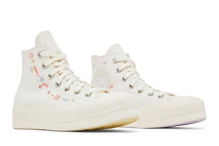 Converse Wmns Chuck Taylor All Star Lift Platform 'Embroidered Floral - Egret'