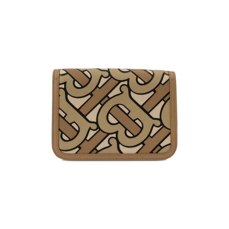 Burberry Crossbody Monogram Leather Bag Beige