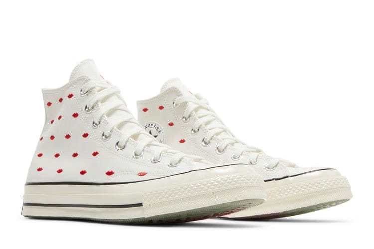 Converse Chuck 70 Embroidered Lips High Love Me - Vintage White