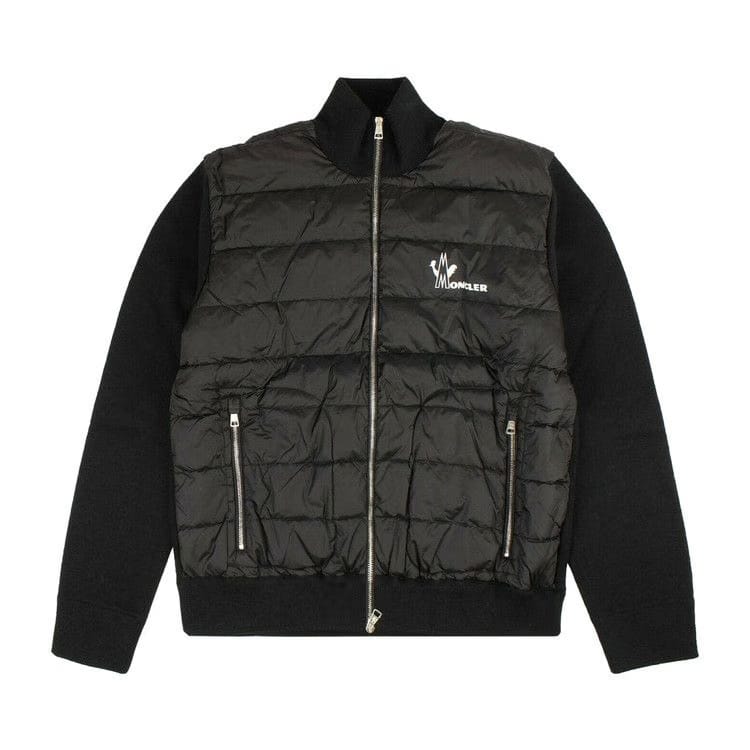 Moncler Chest Logo Padded Zip Up Sweatshirt Black