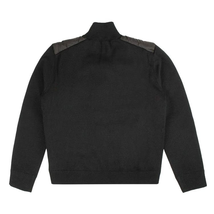 Moncler Chest Logo Padded Zip Up Sweatshirt Black