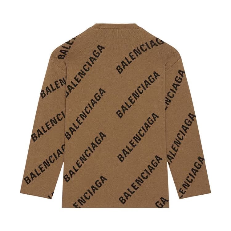 Balenciaga Allover Logo Crewneck Black