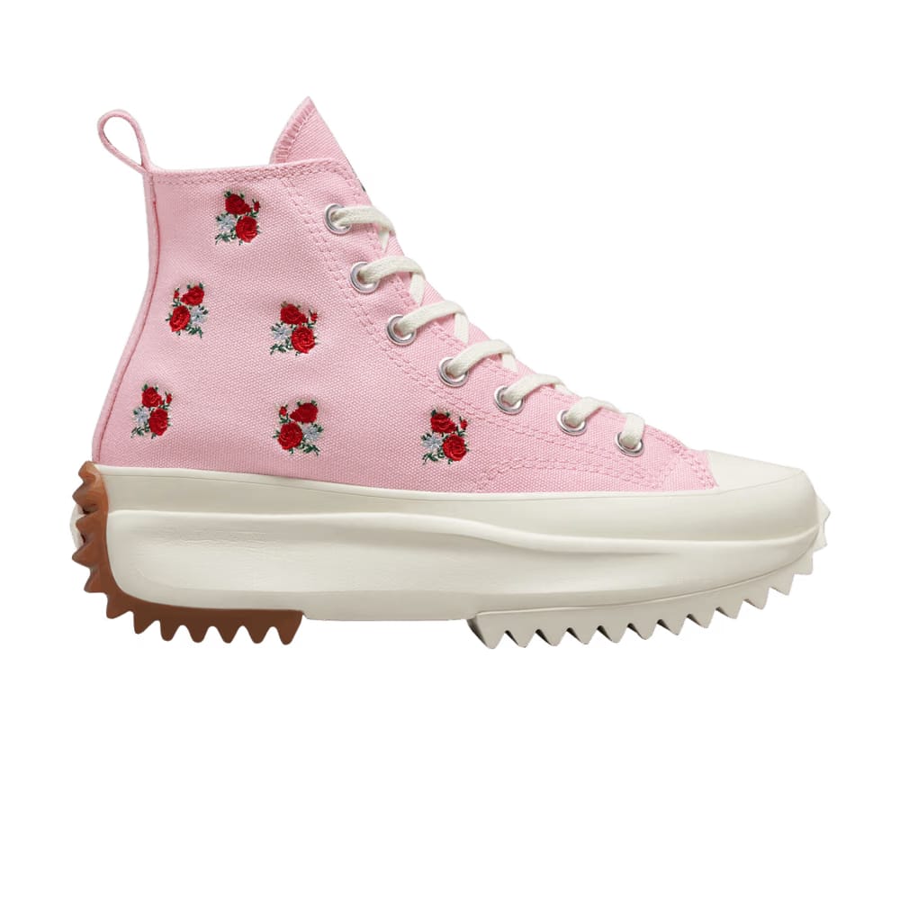 Converse Run Star Hike Platform High Embroidered Floral - Sunrise Pink