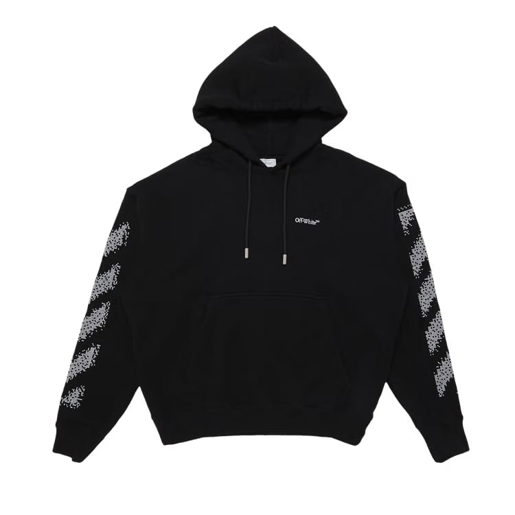 Off-White Pixel Diag Skate Hoodie Black/White