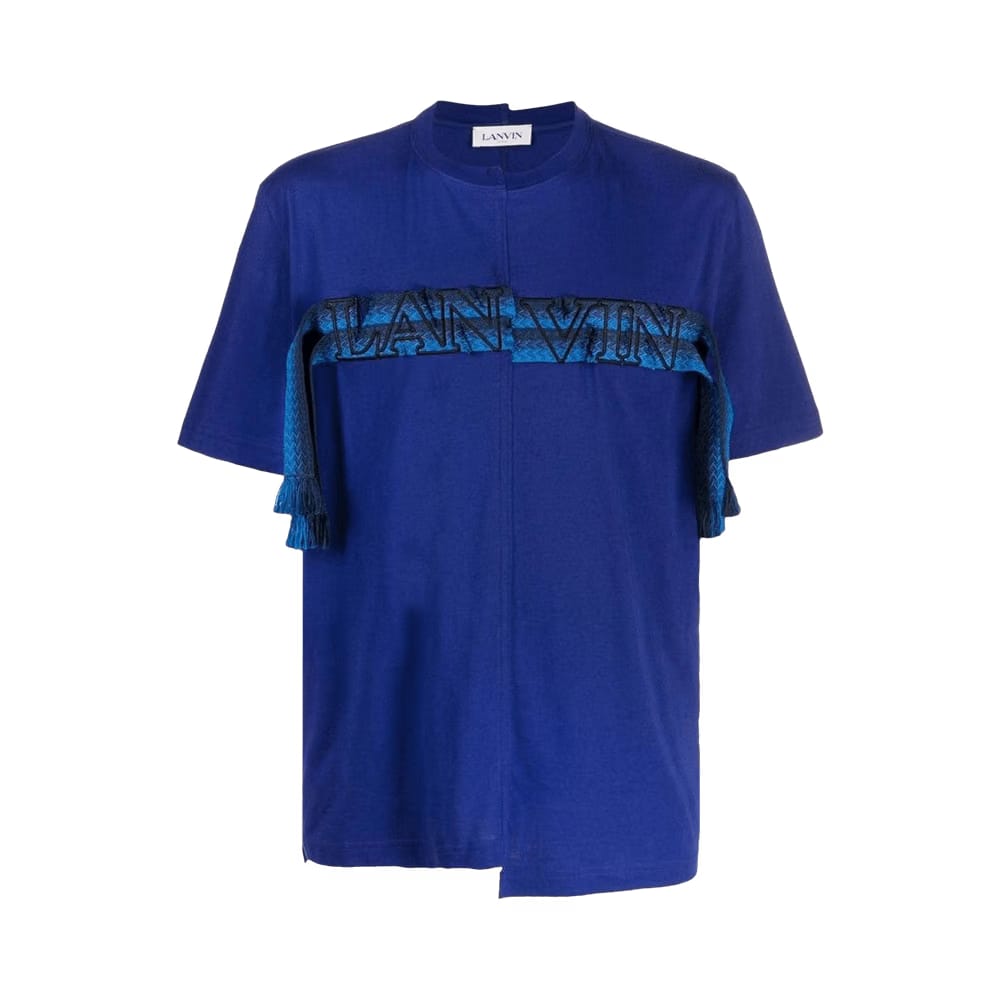 Lanvin Lace Curb Asymmetric T-Shirt Majorelle Blue