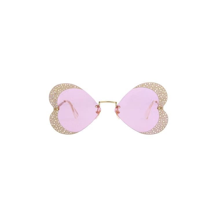 Gucci Cat Eye Sunglasses Gold/Pink