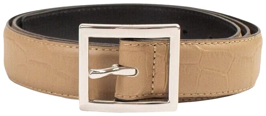 Amiri Embossed Croc Buckle Belt Beige