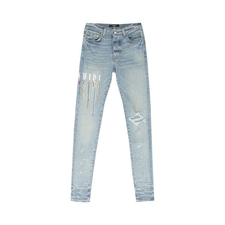 Amiri Paint Drip Logo Jean Clay Indigo