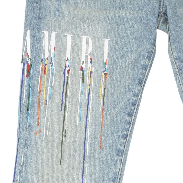 Amiri Paint Drip Logo Jean Clay Indigo