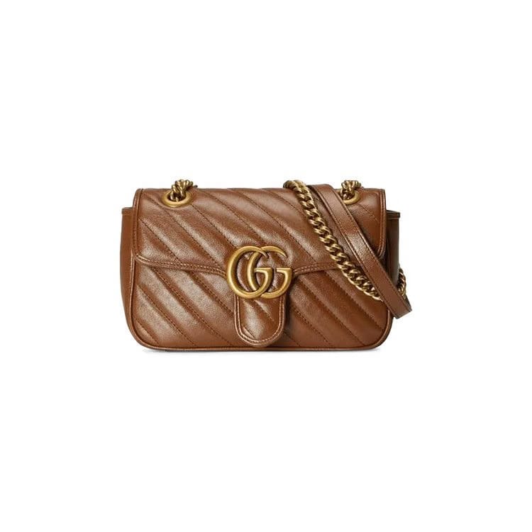 Gucci GG Marmont Mini Matelassé Shoulder Bag Brown