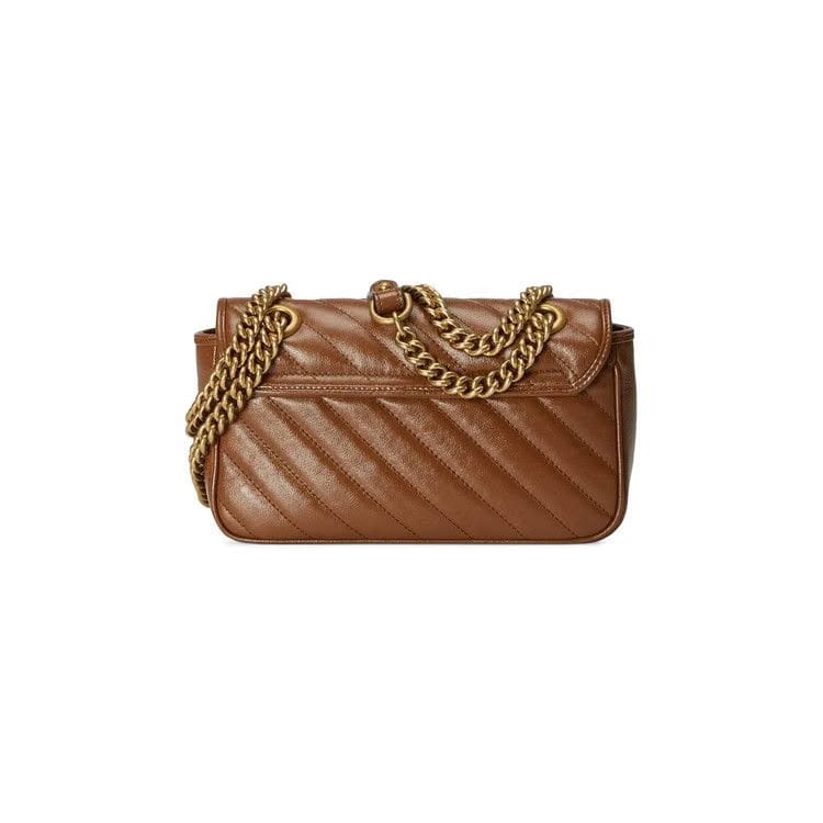 Gucci GG Marmont Mini Matelassé Shoulder Bag Brown