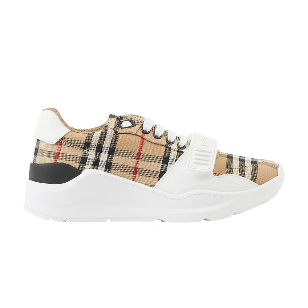Burberry Wmns Check and Leather Sneakers 'Archive Beige'