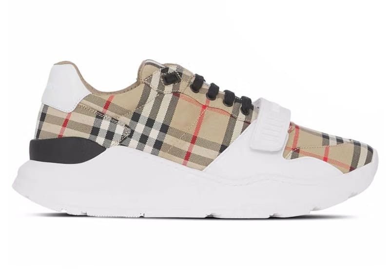 Burberry Wmns Check and Leather Sneakers 'Archive Beige'