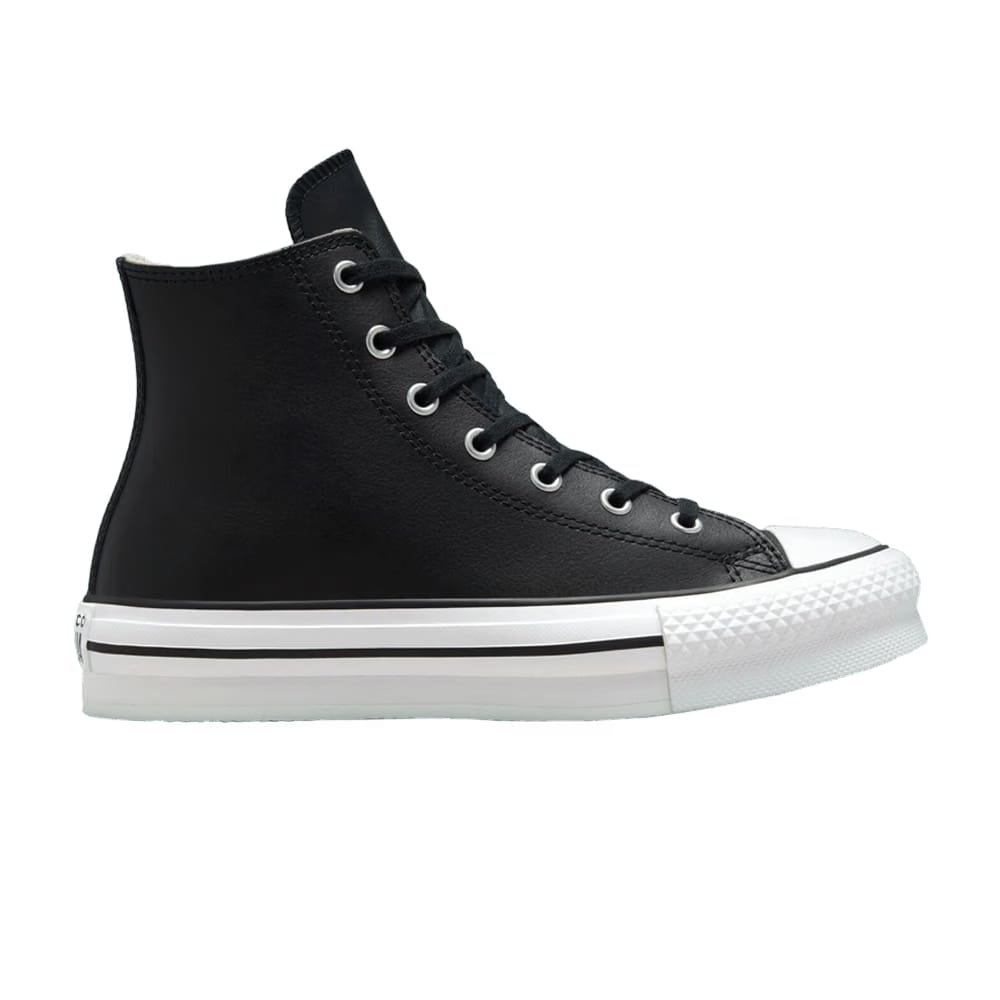 Converse Chuck Taylor All Star Lift Platform Leather High GS Black Natural Ivory