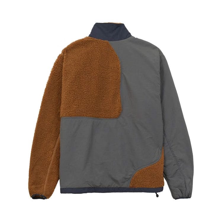 Brain Dead Paneled Sherpa Full Zip Jacket Brown