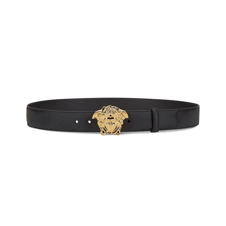 Versace Palazzo Belt With Medusa Buckle Black