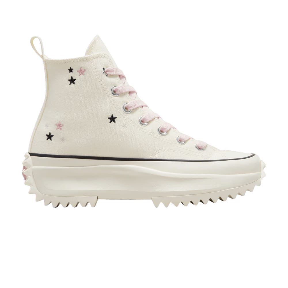Converse Run Star Hike Platform High Embroidered Stars - Egret Lotus Pink