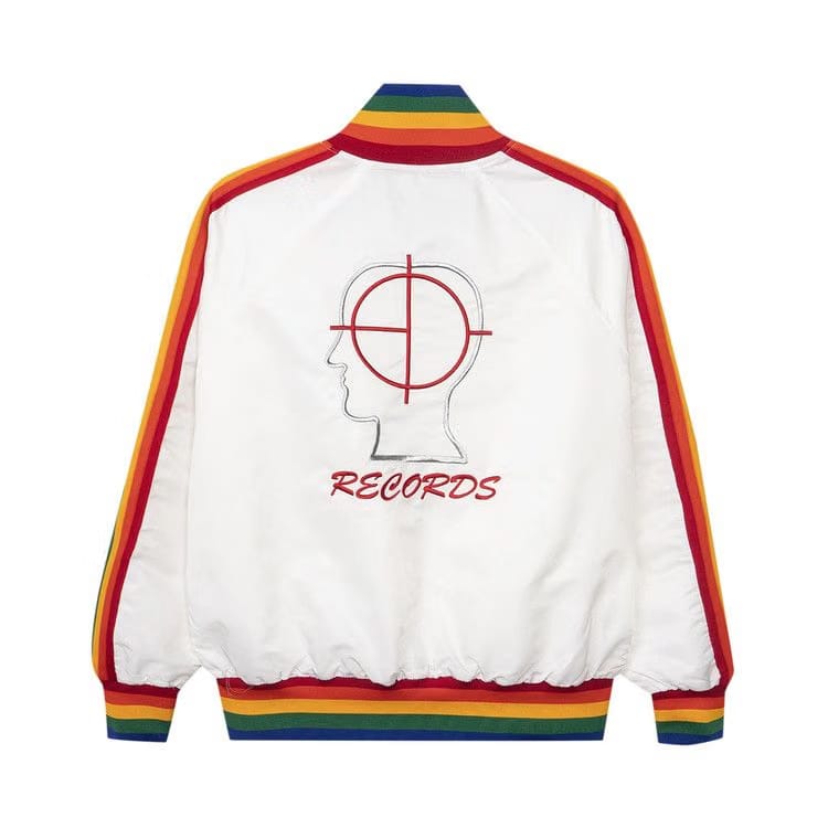 Brain Dead Brain Dead Records Embroidered Satin Club Jacket White