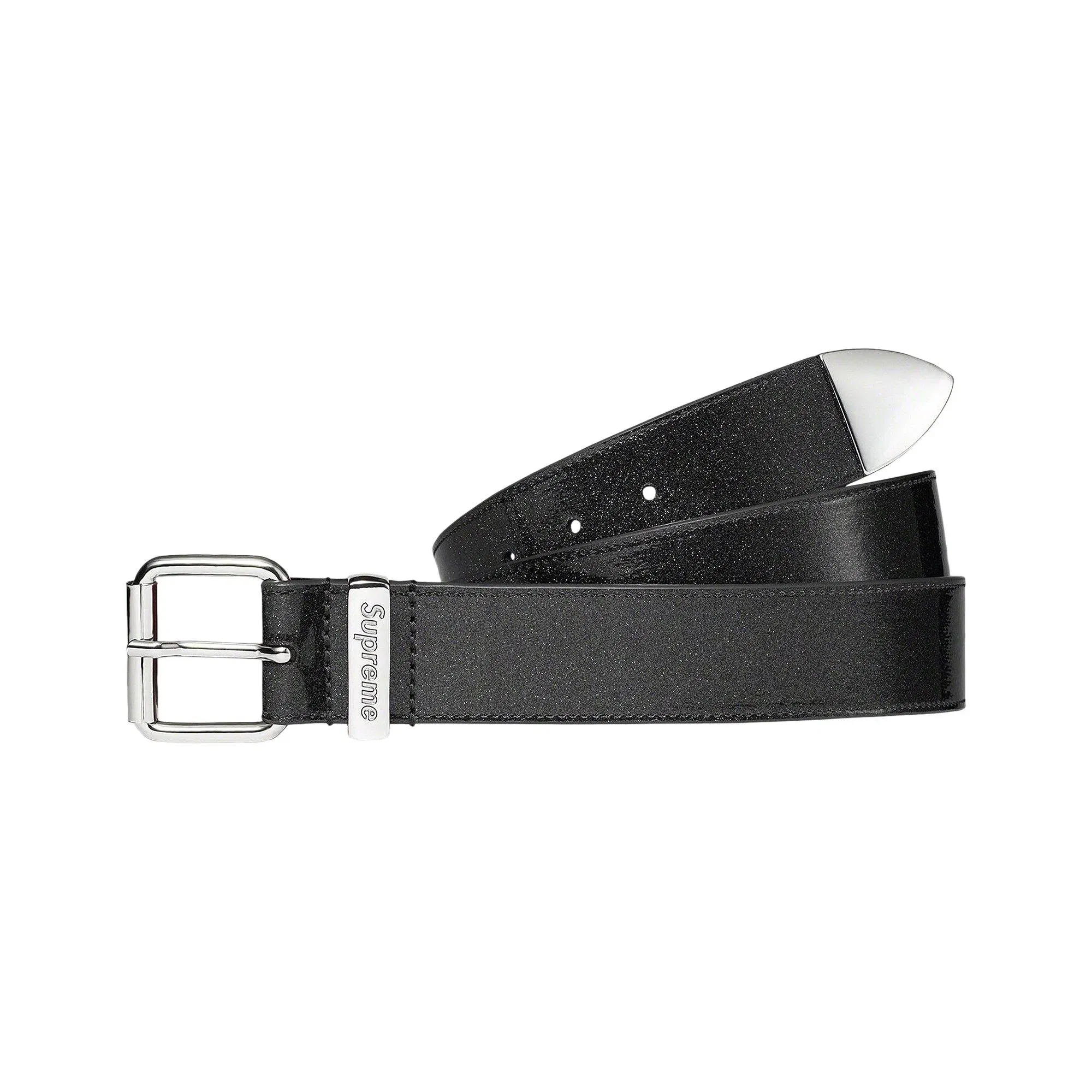 Supreme Glitter Vinyl Ranger Belt Black