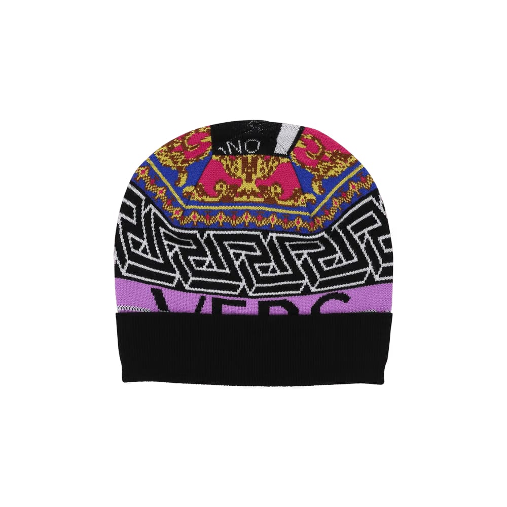 Versace Intarsia Knnit Beanie Black