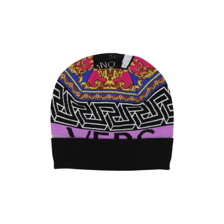 Versace Intarsia Knnit Beanie Black