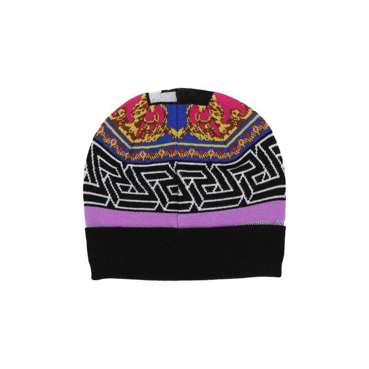 Versace Intarsia Knnit Beanie Black