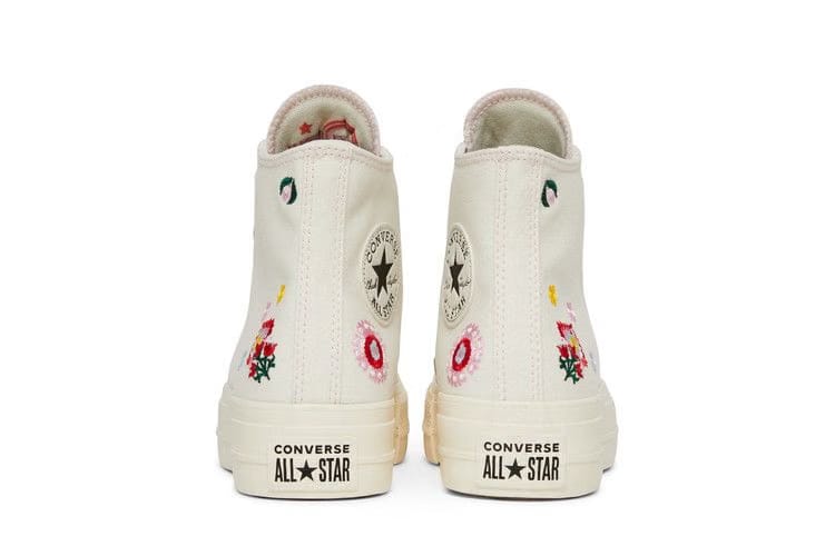 Converse Wmns Chuck Taylor All Star Lift Platform High 'Floral Embroidery - Egret'