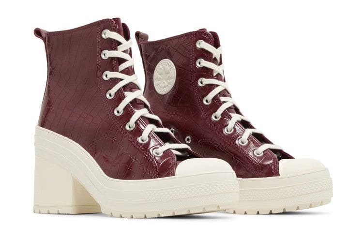 Converse Chuck 70 De Luxe Heel High Embossed Crocodile - Cabernet