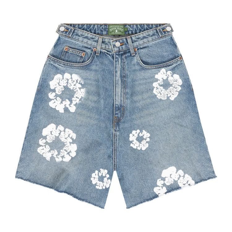 Denim Tears Wreath Jean Shorts Light Wash