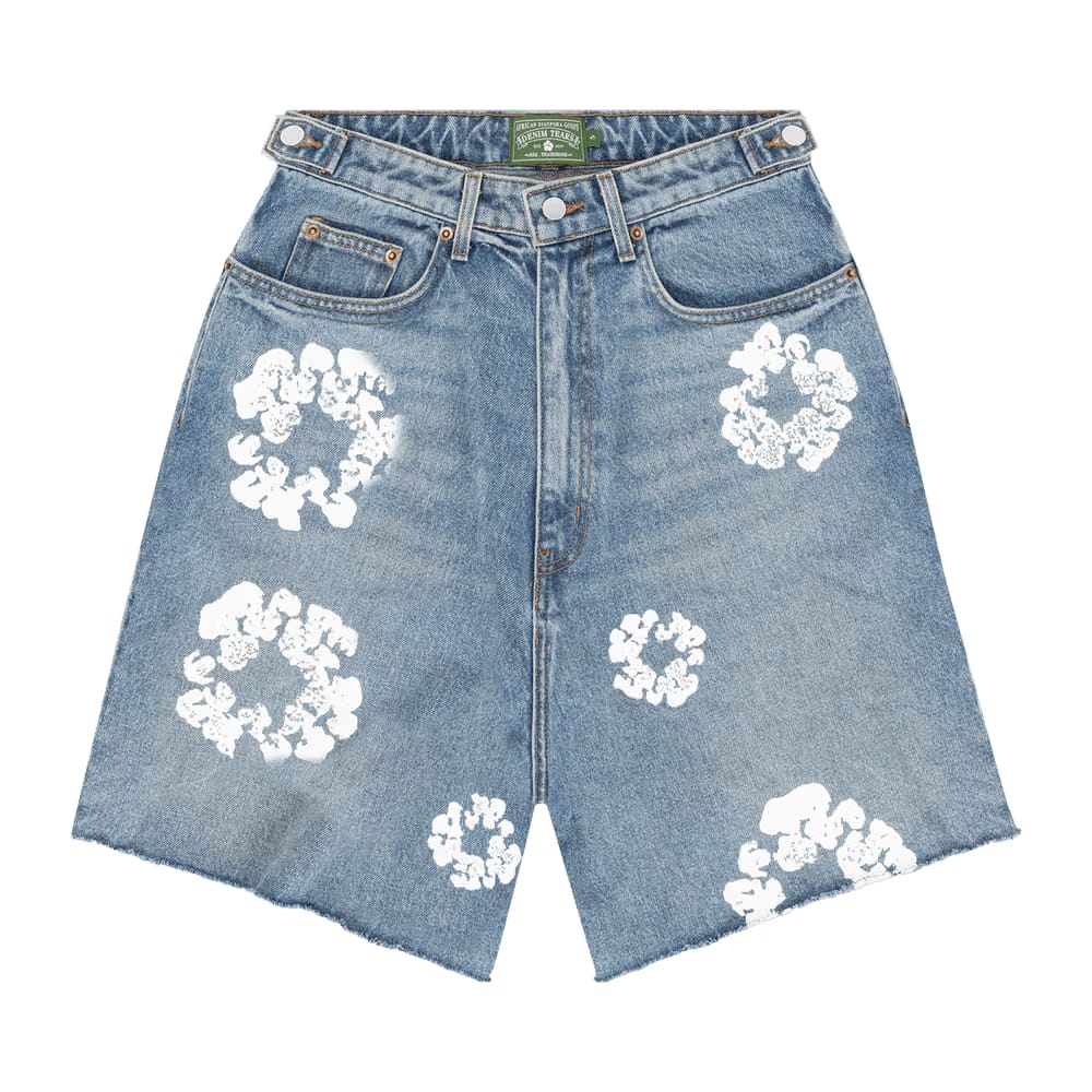 Denim Tears Wreath Jean Shorts Light Wash