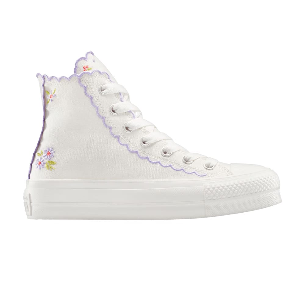 Converse Wmns Chuck Taylor All Star Lift Platform High 'Scalloped Edges Embroidered Flowers'