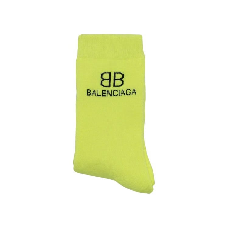 Balenciaga BB Logo Socks Yellow/Black