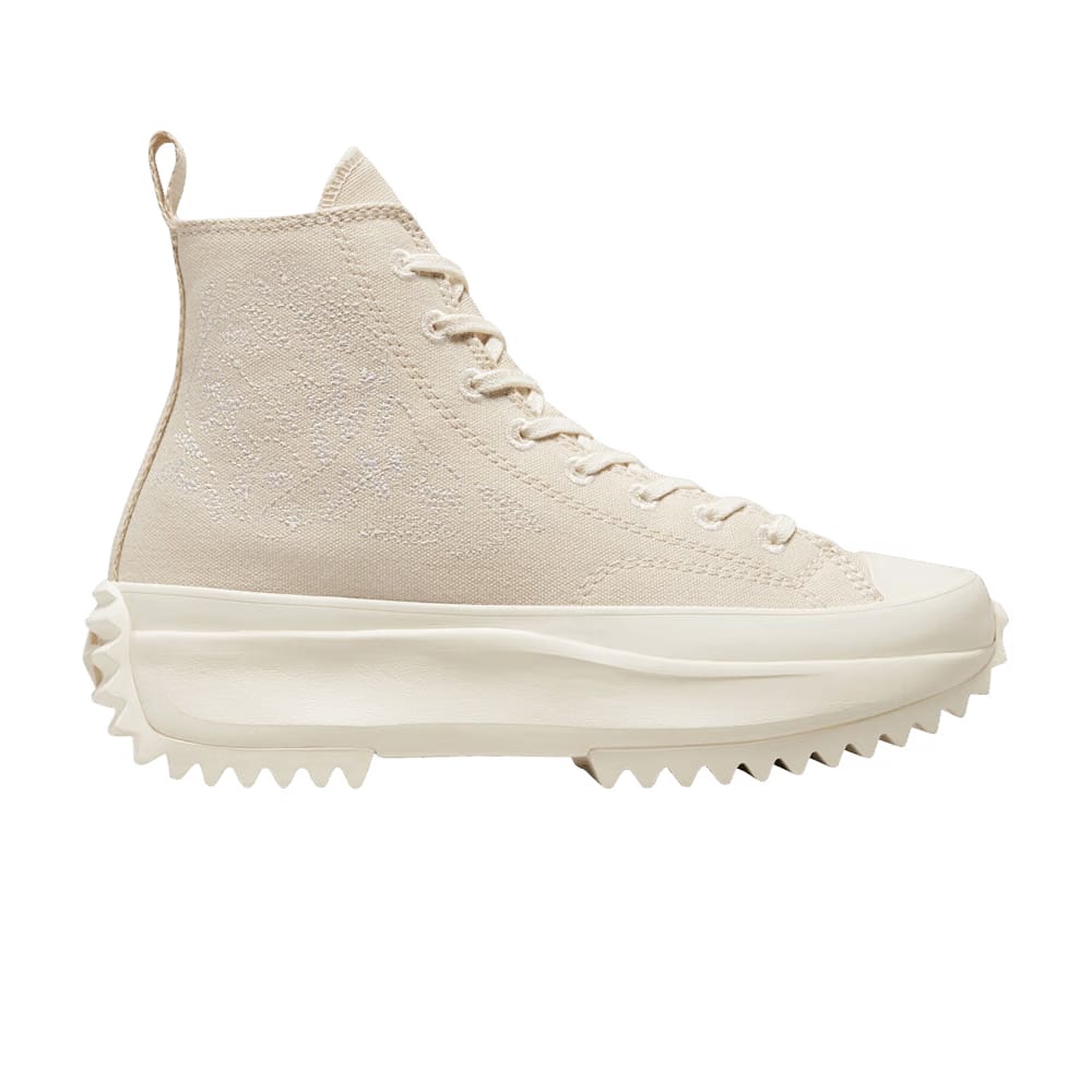 Converse Run Star Hike Platform High Embroidered Floral - Ivory