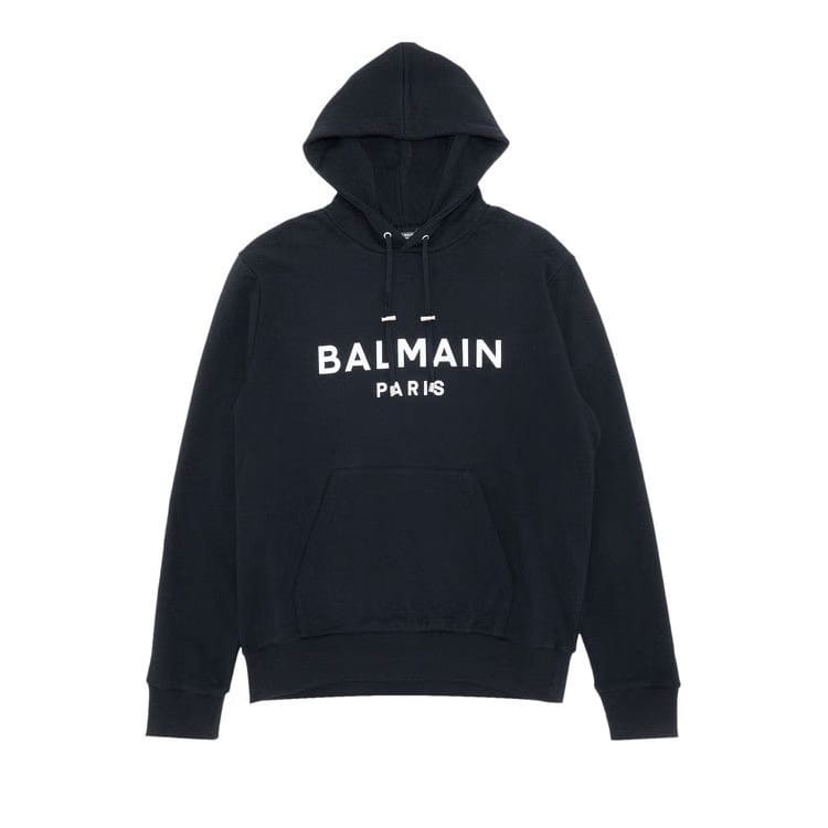 Balmain Printed Hoodie Noir/Blanc