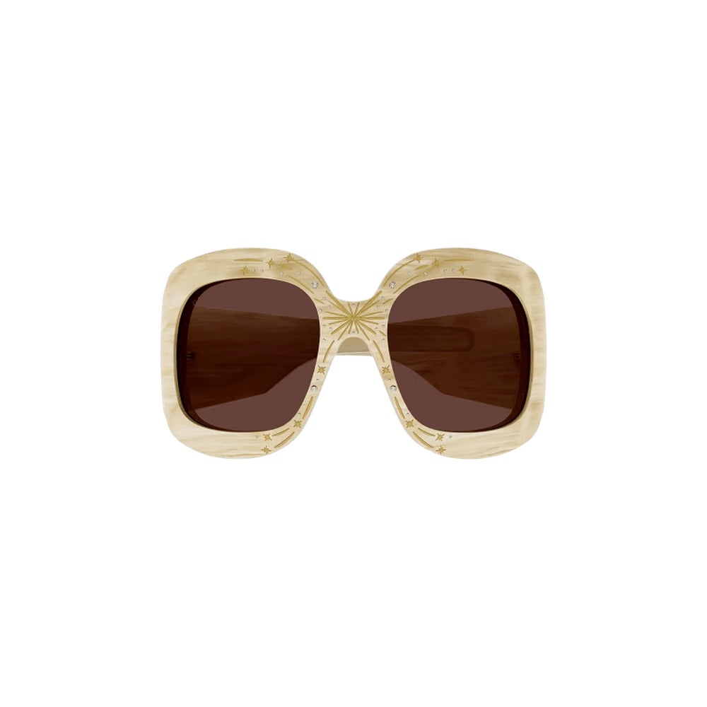 Gucci Wrap Around Sunglasses Beige/Brown