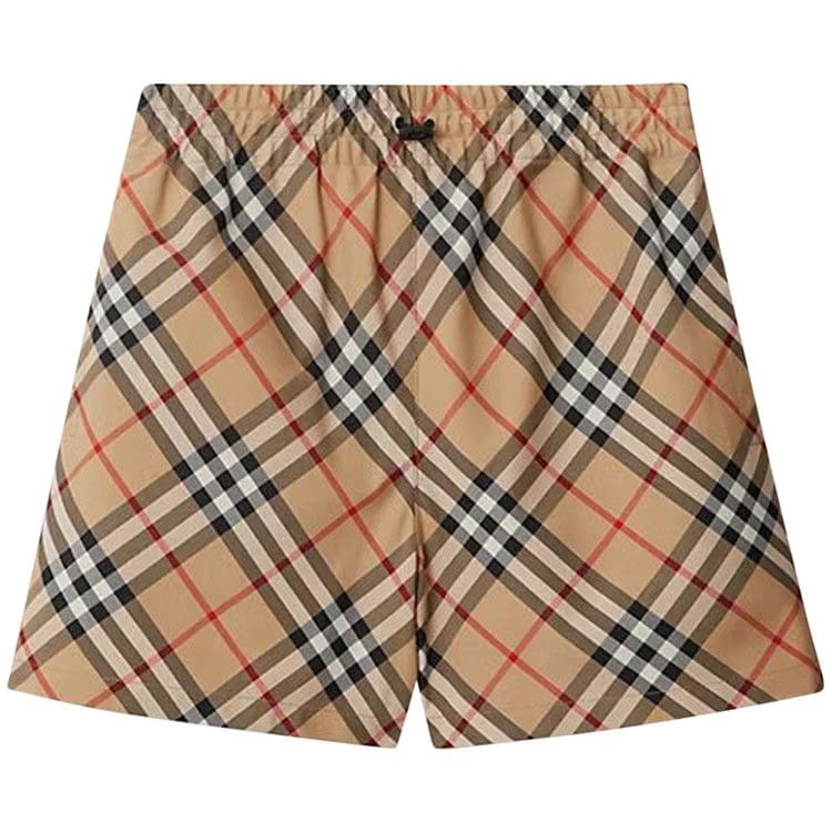 Burberry Check Shorts Sand