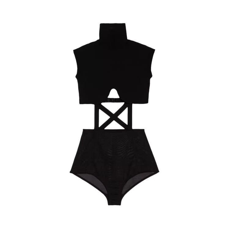 Gucci Knitted Bodysuit With Harness Detail Black