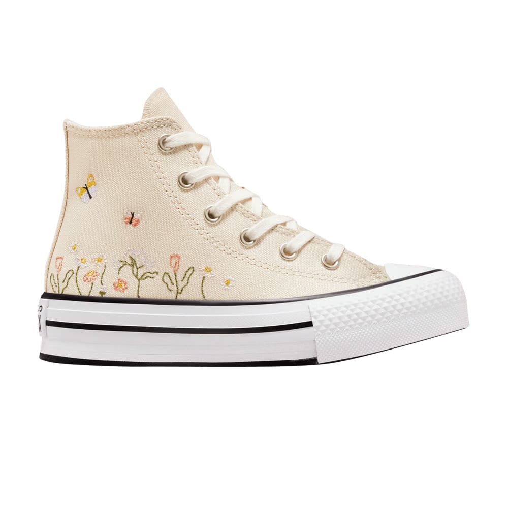 Converse Chuck Taylor All Star Lift Platform High PS Floral Embroidery - Natural Ivory