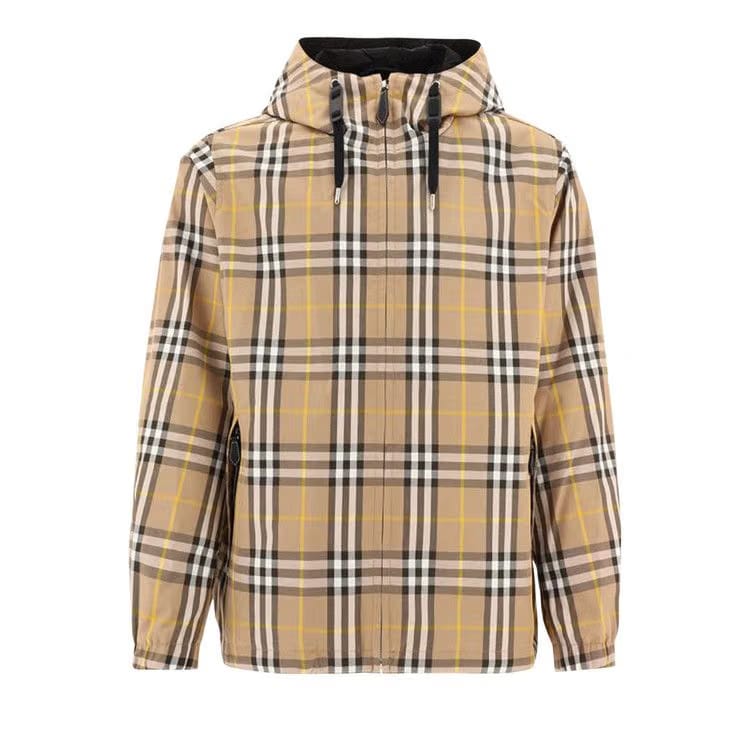 Burberry Reversible Check Hooded Jacket Truffle Check